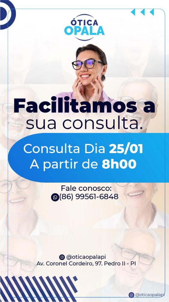 Sua visão merece sempre o melhor, agende já a sua consulta na Ótica Opala para esta quinta-feira (25)