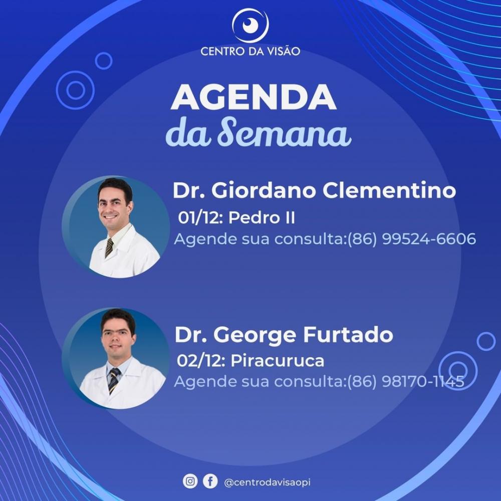 Veja a agenda da semana no Centro da Visão de Pedro II; marque já a sua consulta!