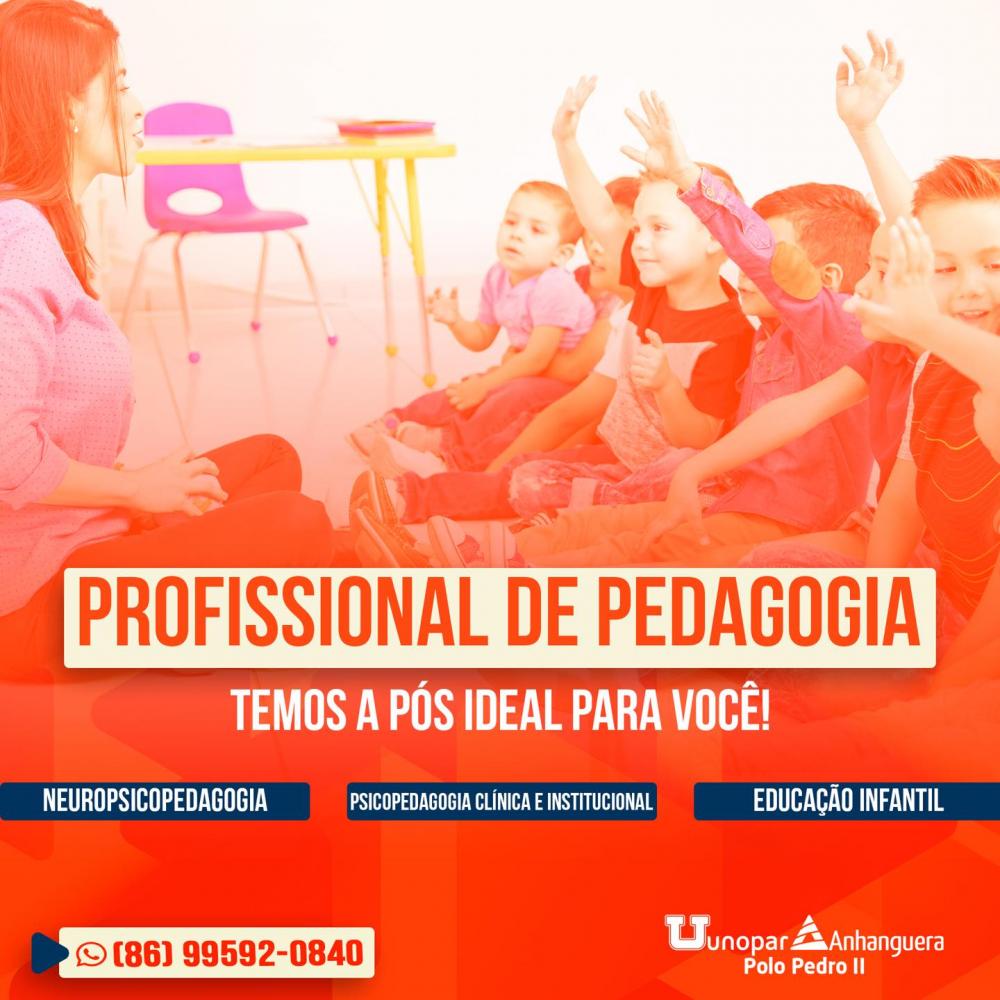 Invista no seu futuro com as opções de pós-graduações em pedagogia da Unopar/Anhanguera polo Pedro II!
