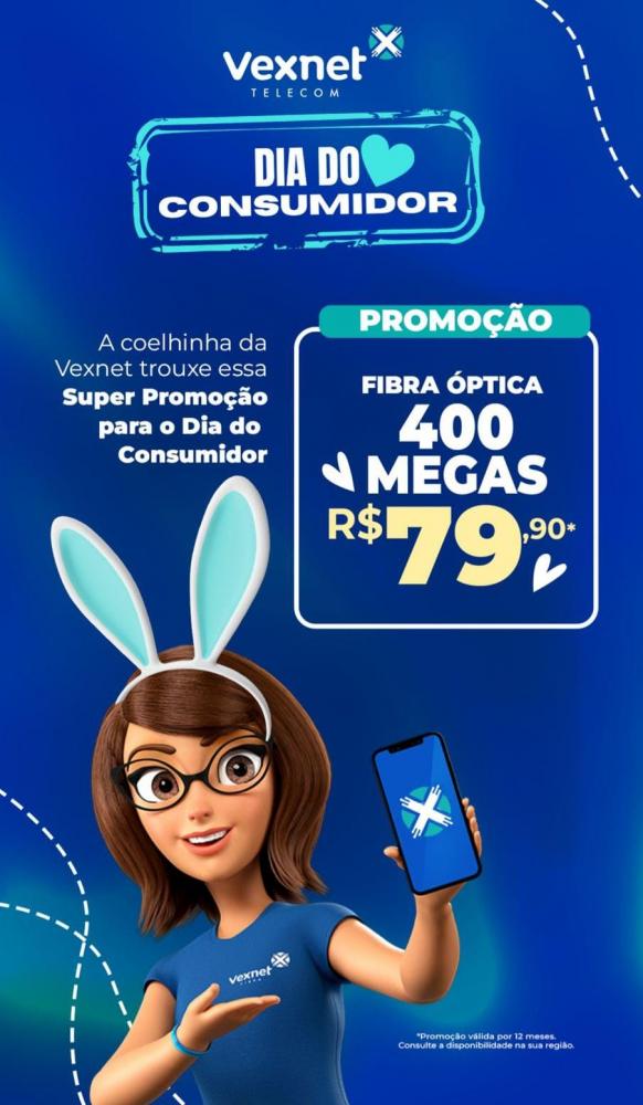 Promoção relâmpago da Vexnet, 400 mega por R$79,90!