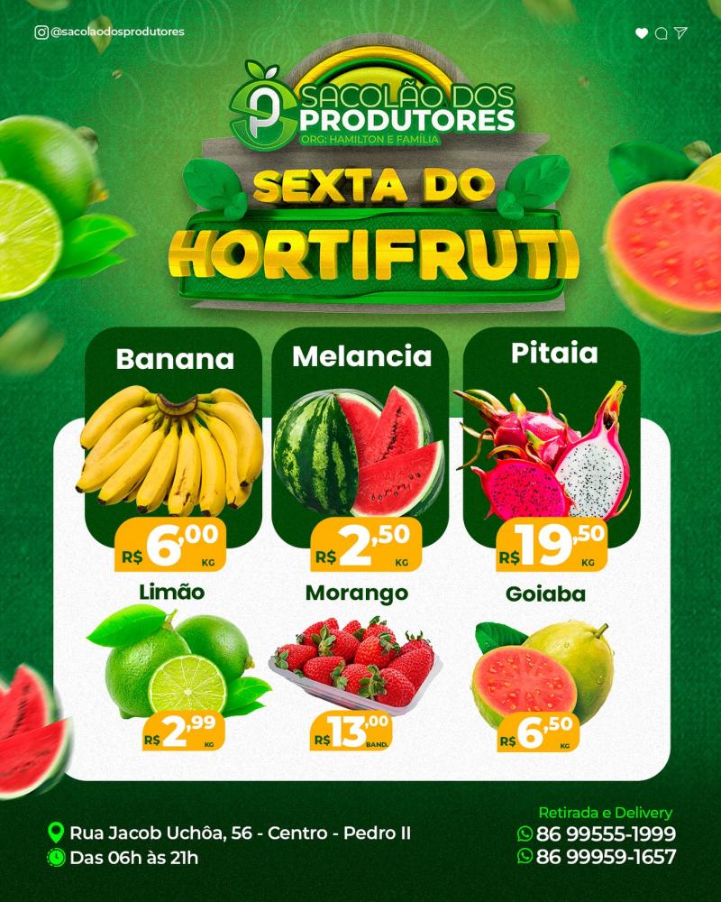 Sexta do Hortifruti do Sacolão dos Produtores, venha fazer a sua feira!