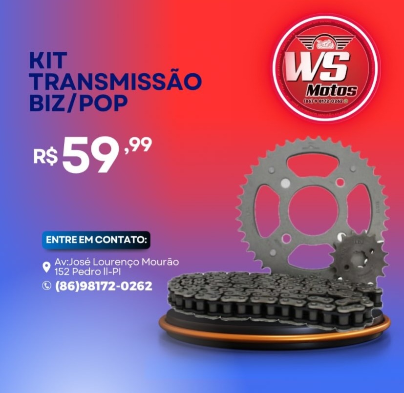 Tudo em peças e acessórios de qualidade para sua moto você encontra na Loja WS Motos em Pedro II!