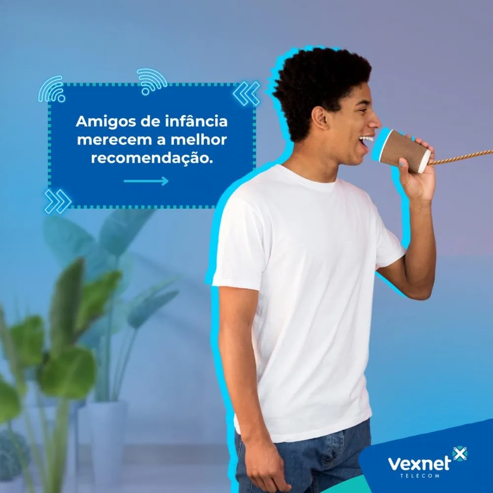 Compartilhe e Economize: Indique um amigo e ganhe 50% de desconto na sua mensalidade da Vexnet!
