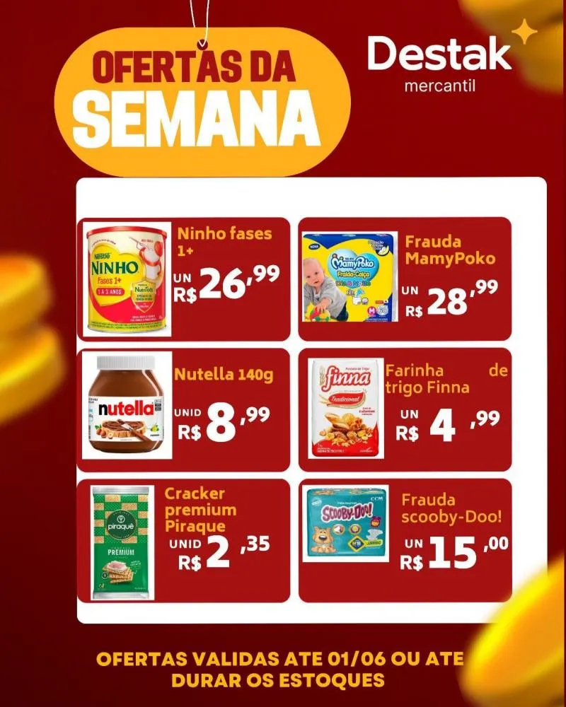 Venha aproveitar as ofertas da semana no Destak Mercantil e economize nas suas compras!