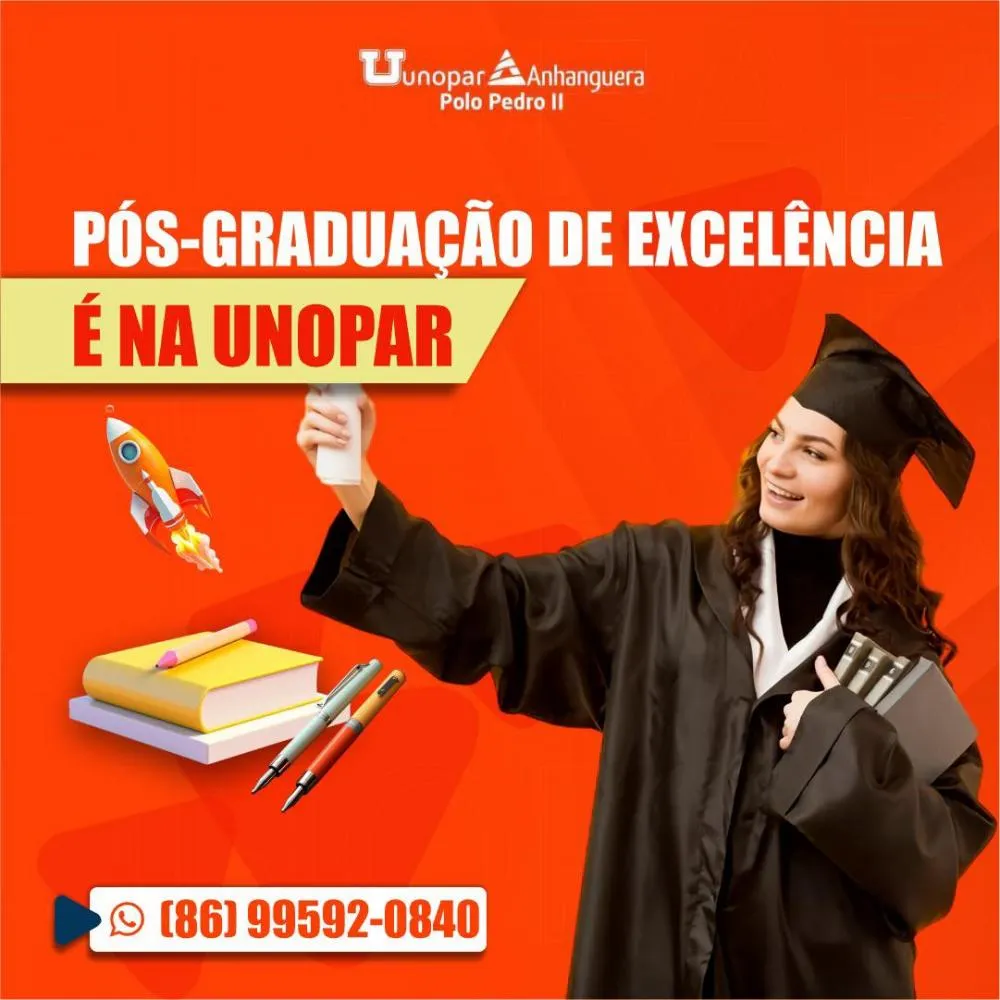 Invista no seu futuro com as opções de Pós-graduações da Unopar/Anhanguera Polo Pedro II!