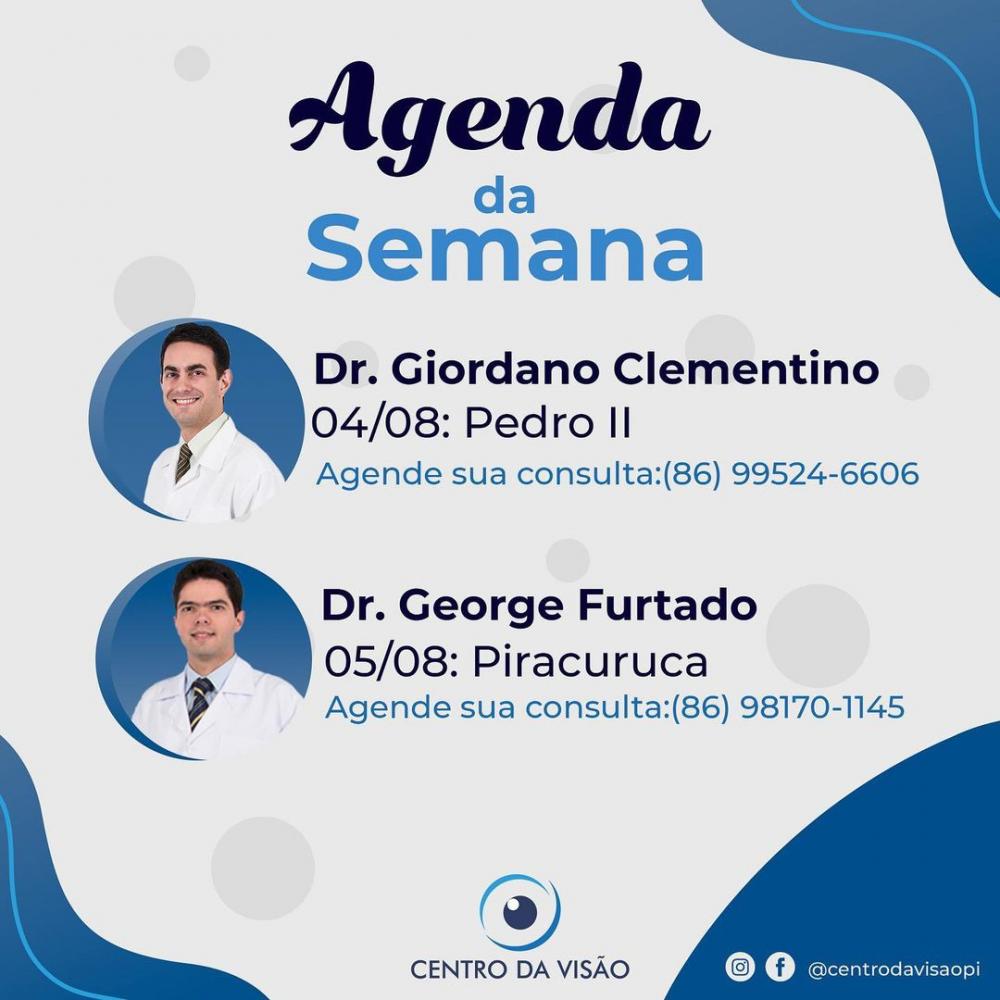 Veja a agenda da semana no Centro da Visão de Pedro II e Piracuruca; marque já a sua consulta! 