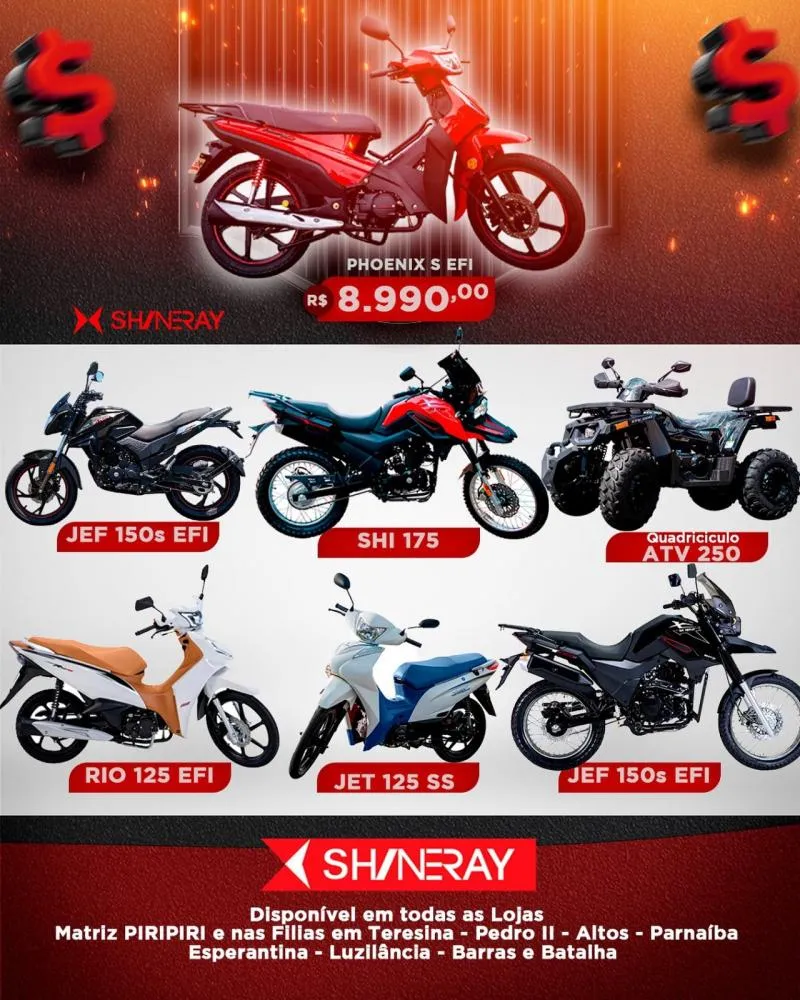 Conquiste sua moto 0Km com as vantagens e facilidades que só a Shineray Motos consegue oferecer!