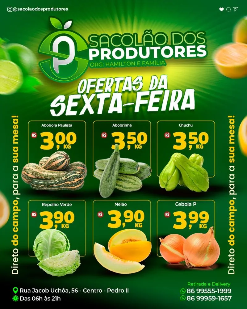 Venha aproveitar as promoções imperdíveis para esta sexta-feira no Sacolão dos Produtores!
