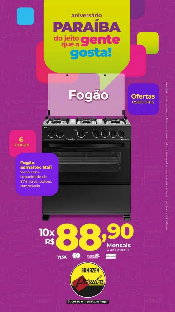 Aproveite as promoções de aniversário do Armazém Paraíba e leve qualidade para sua casa pelo melhor preço!