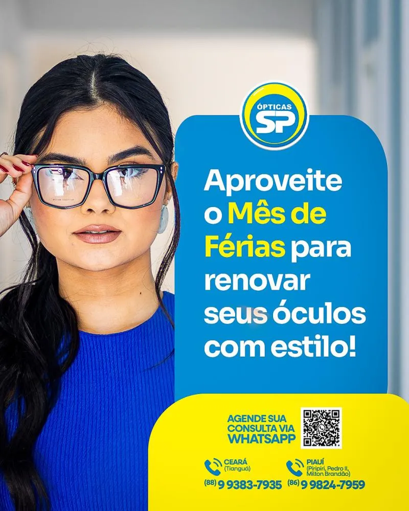 Renove seus óculos nesses mês de férias nas Ópticas São Paulo de Pedro II!