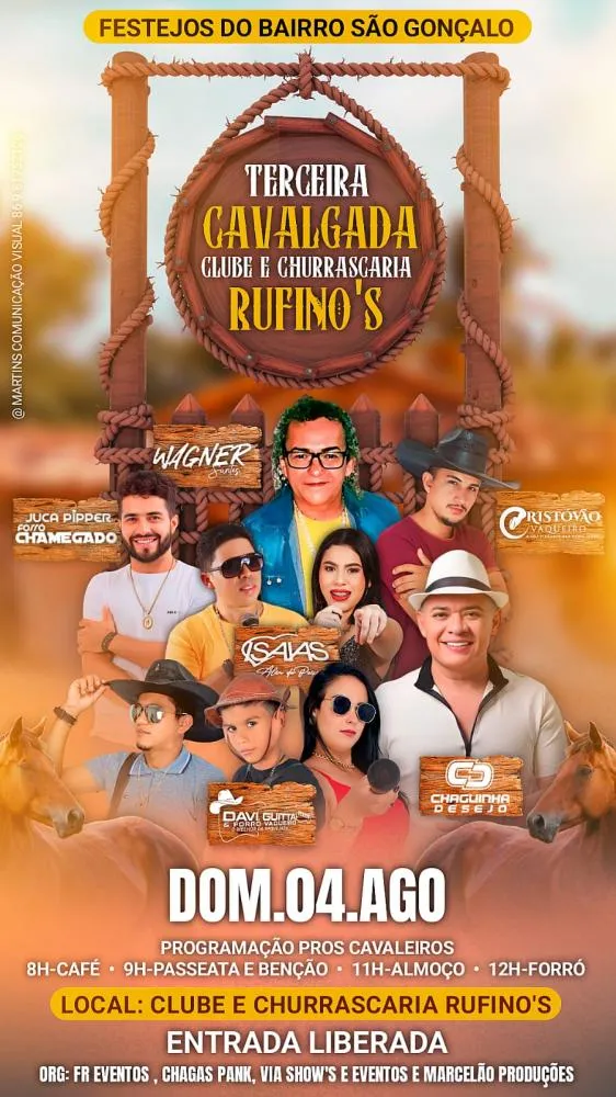 Vem aí a 3ª Grande Cavalgada do Clube Rufino’s em Pedro II com atrações imperdíveis!