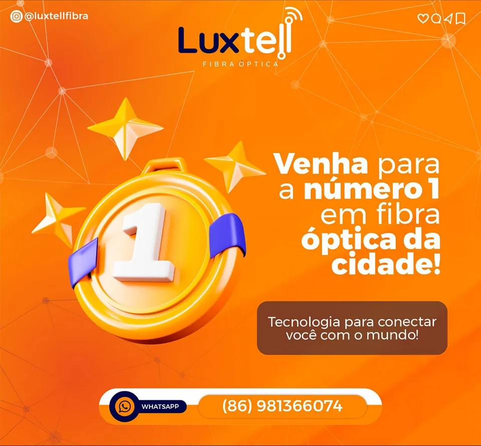 Venha para a número 1 em fibra óptica de Pedro II, conheça os planos da Luxtell!