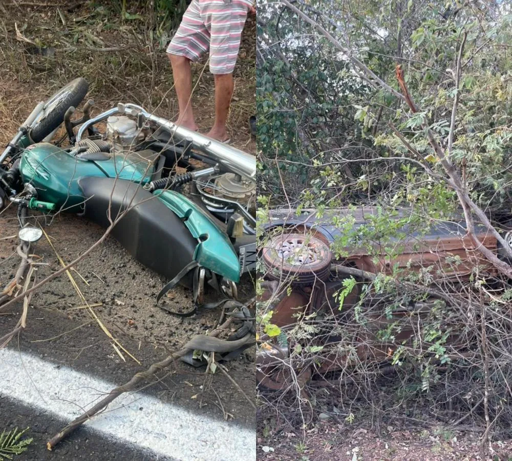 Motociclista fica ferido após colisão com carro na PI-477, em Pedro II