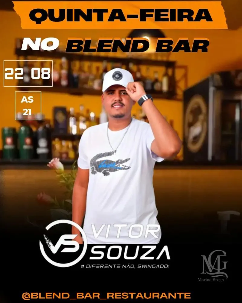 Venha curtir a Quinta do Blend com show ao vivo de Vitor Souza!