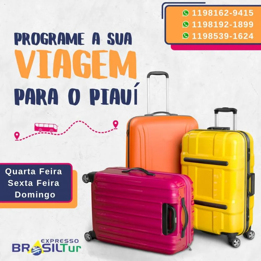 Conforto e segurança para suas viagens entre Piauí e São Paulo é com a Brasil Tur!