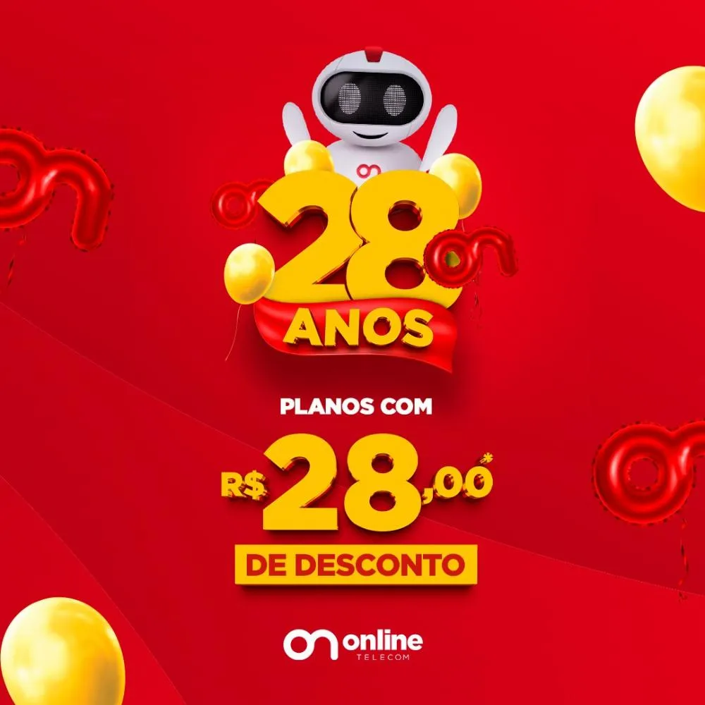 Promoção de aniversário Online Telecom: Desconto de R$ 28 na internet mais rápida de Pedro II!