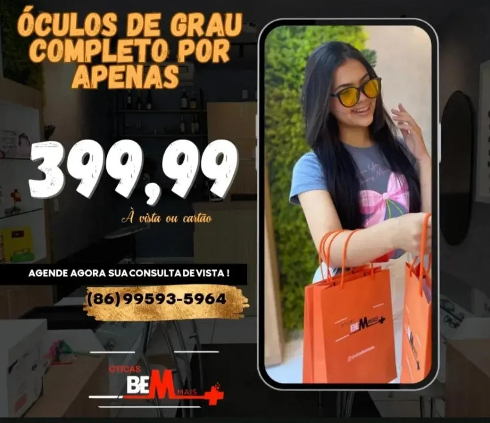Encontre as melhores lentes e armações para você nas Óticas Bem Mais em Pedro II!
