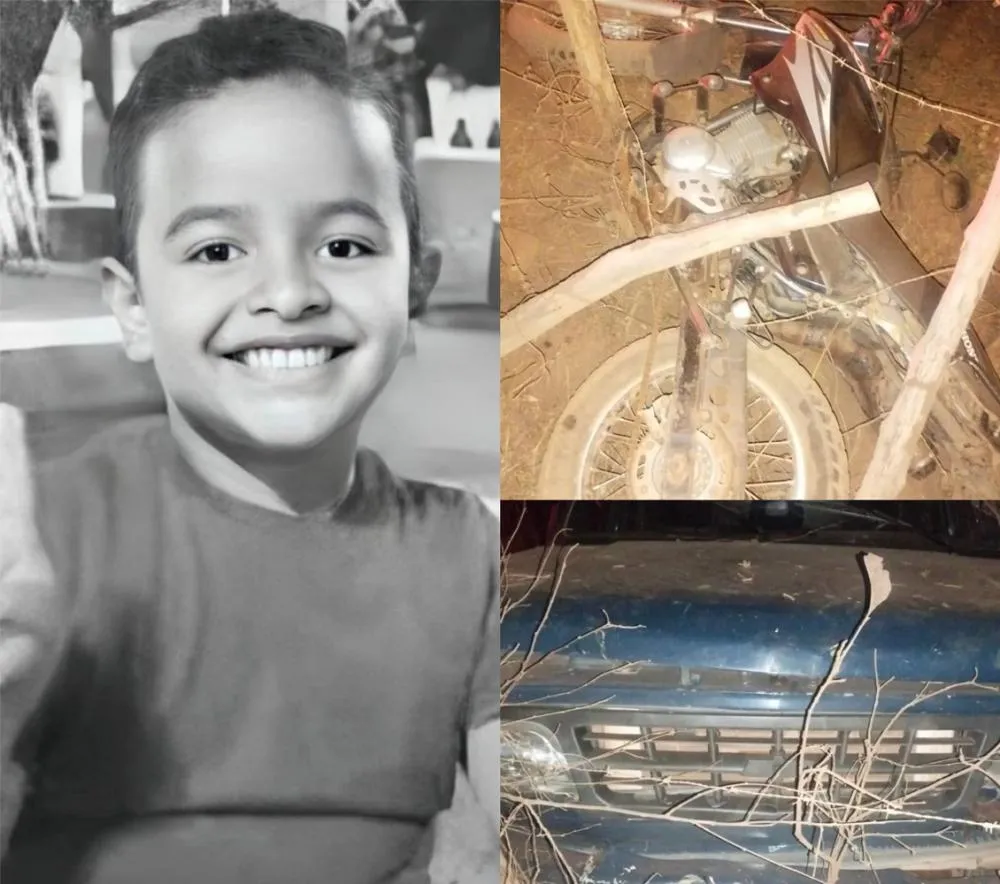 Criança de 7 anos morre em grave acidente envolvendo moto e D20 na BR-404, em Poranga