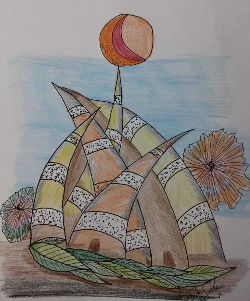 Disco Voador em Noite Estrelada