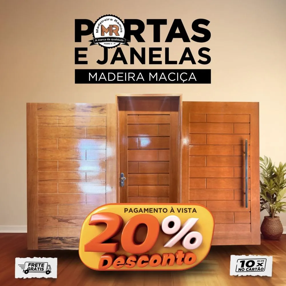 Renova sua casa com as portas e janelas de madeira maciça da Madeireira Ramos: Descontos de 20%!
