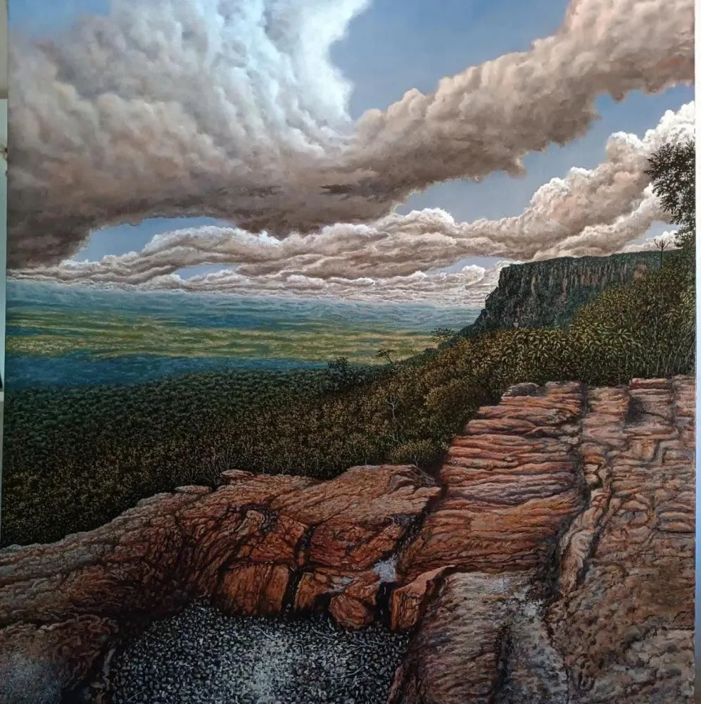 Artista plástico retrata as belezas do Morro do Gritador de Pedro II em impressionante obra realista