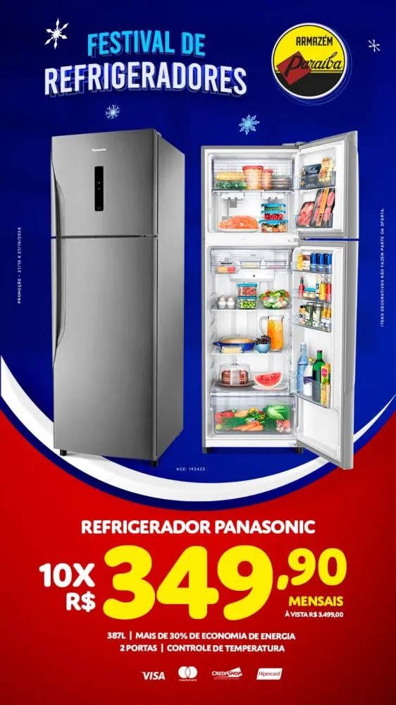 Aproveite as promoções especiais do Festival de Refrigeradores do Armazém Paraíba!