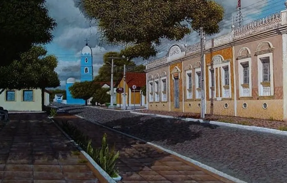 Artista plástico impressiona com pinturas realistas do centro histórico de Pedro II