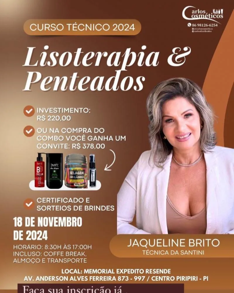 Últimas Vagas para o Curso de Lisoterapia e Penteados em Piripiri – Garanta sua vaga agora!