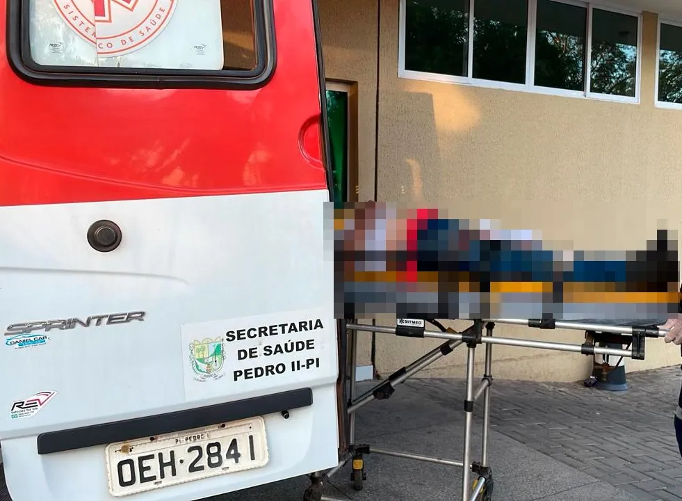 Motociclista fica ferido em acidente na Rua Santa Madalena, em Pedro II