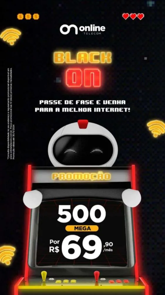 Black Friday da Online Telecom: Internet de 500 Mega por apenas R$69,90!