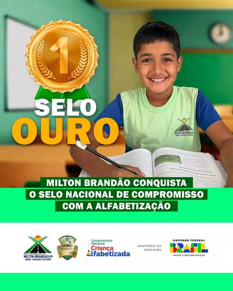 Milton Brandão recebe Selo Ouro em Alfabetização
