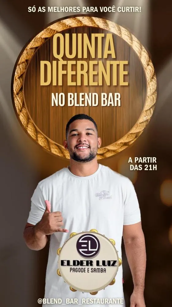 Quinta do Blend Bar com show ao vivo de Elder Luiz, não perca!