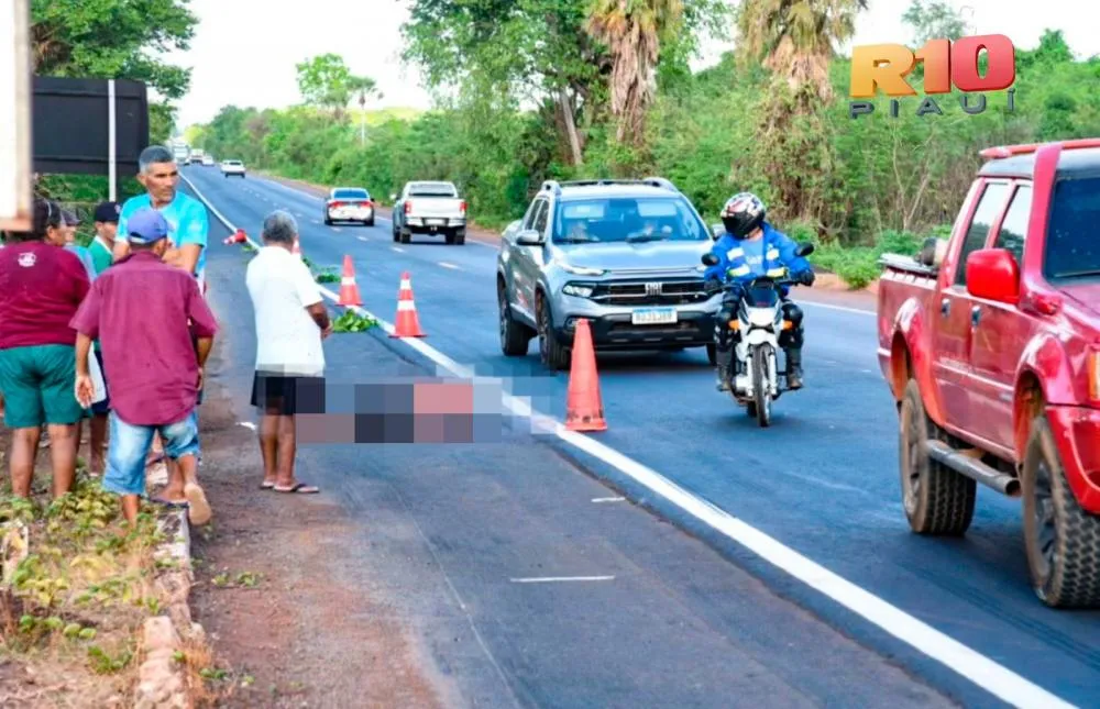 Ciclista morre atropelado em acidente grave na BR-343, em Piripiri