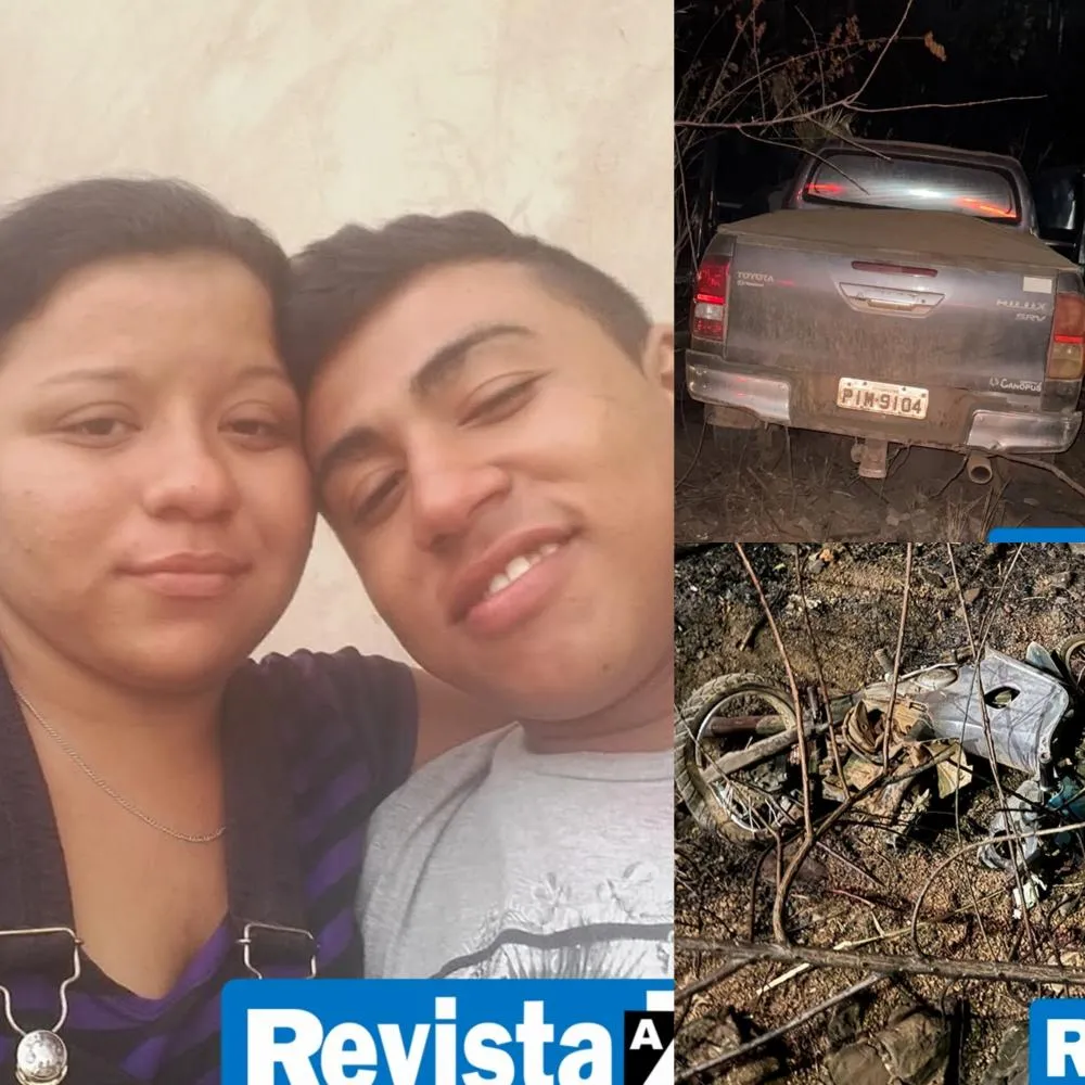 Casal morre em colisão entre moto e Hilux no município de Esperantina, no norte do Piauí; mulher teve corpo dilacerado