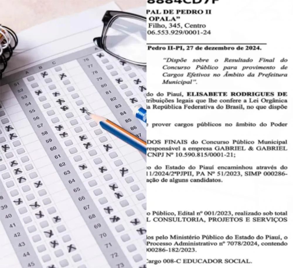 Resultado final do concurso público de Pedro II é divulgado no Diário Oficial dos Municípios