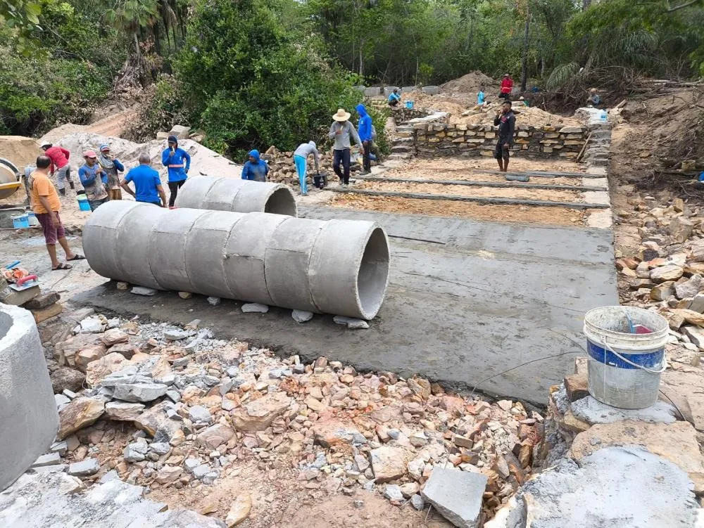 Iniciada a construção da ponte na localidade Oitis, em Milton Brandão