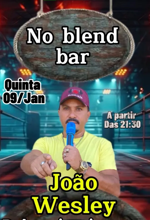 Venha curtir a Quinta do Blend Bar desta semana com show ao vivo de João Wesley!