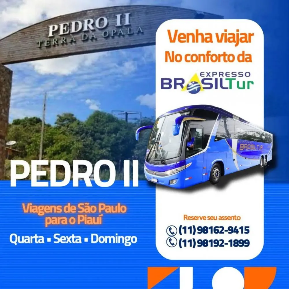 Retorne das suas férias entre Piauí e São Paulo no conforto da Brasil Tur!