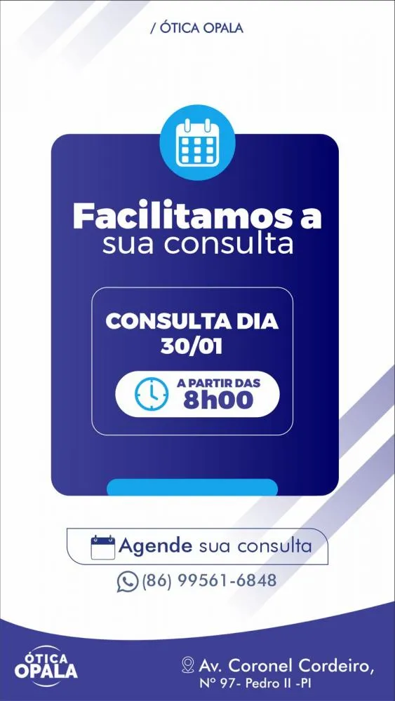 Cuide da sua visão com a Ótica Opala, agende já sua consulta!