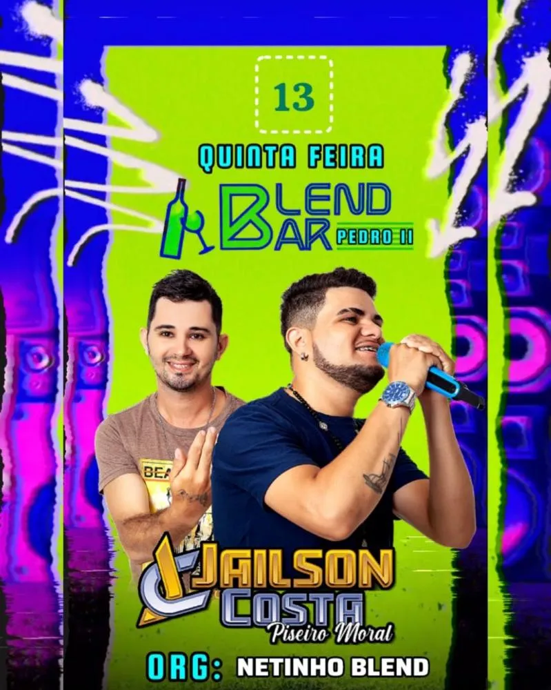 Não perca a quinta do Blend Bar com show ao vivo de Jailson Costa!