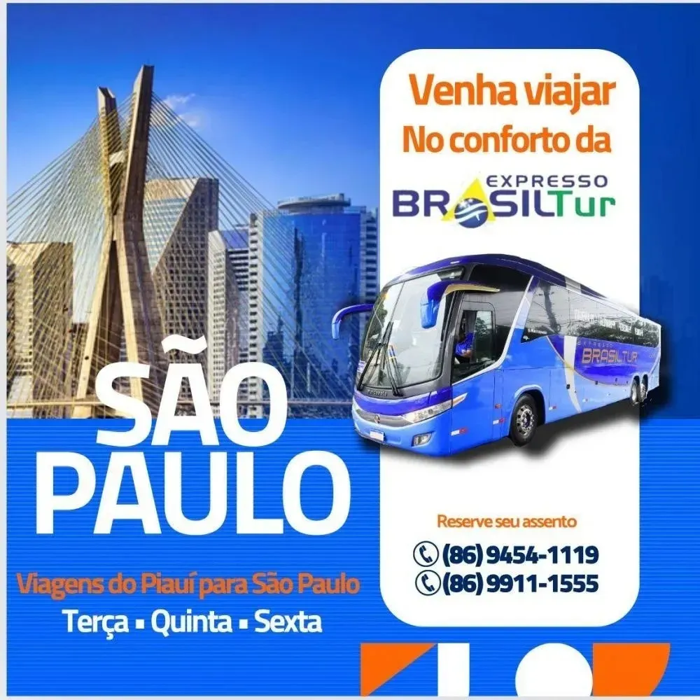 Vai viajar entre Piauí e São Paulo? Escolha a Brasil Tur e viaje com segurança e conforto!