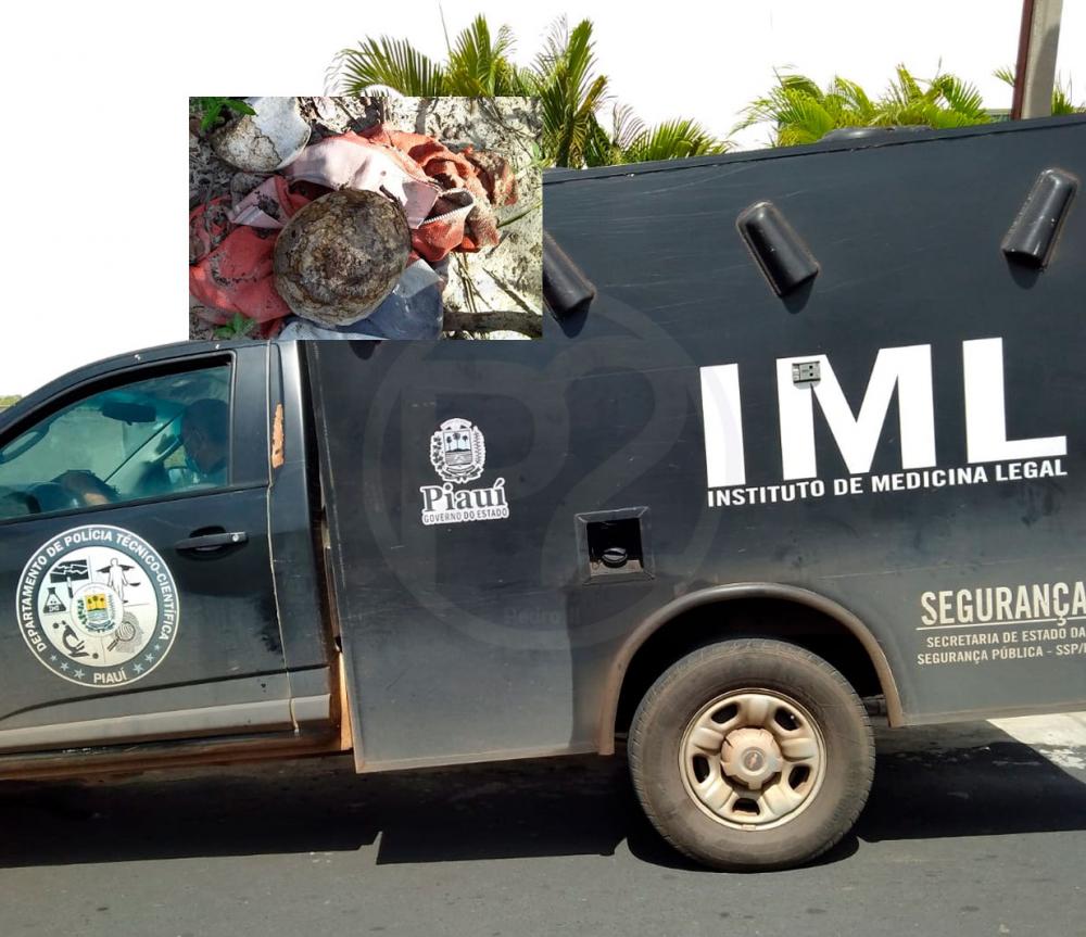 Rabecão do IML chega a Pedro II para remoção de ossada humana, que foi encontrada na zona rural 