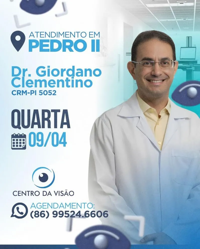 Cuide da saúde dos seus olhos, agende já o seu exame no Centro da Visão em Pedro II!
