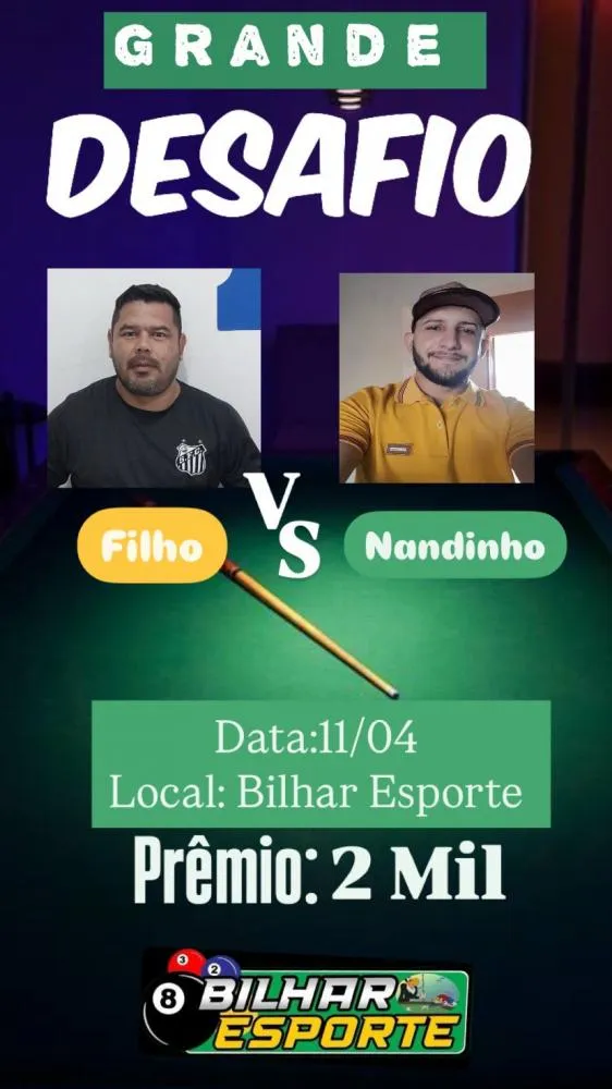 Grandes desafios de sinuca na Bilhar Esportes em Pedro II, não perca!