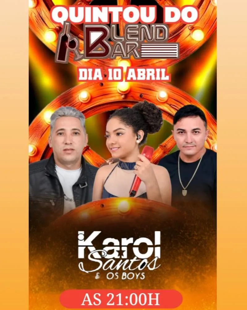 Quintou no Blend Bar com show ao vivo de Carol Santos e os Boys!