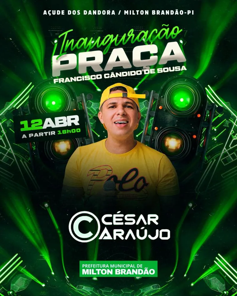 Prefeitura de Milton Brandão inaugura praça neste sábado (12) com show ao vivo