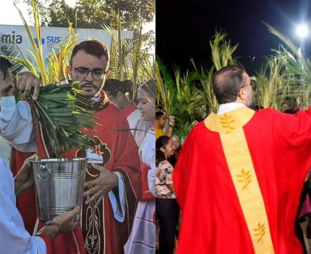 Multidão de fiéis católicos participa da procissão de Domingo de Ramos nas Paróquias de Pedro II