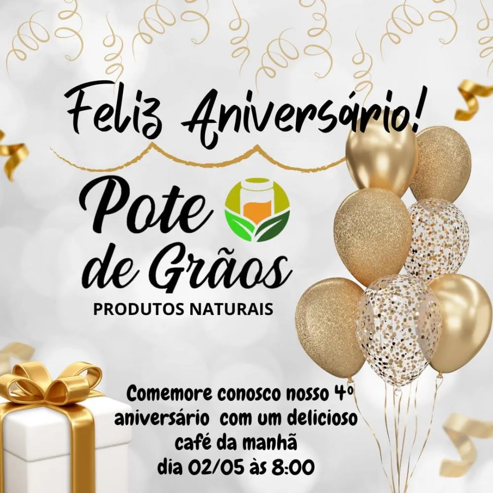 Loja Pote de Grãos comemora 4 anos em Pedro II com café da manhã especial, venha celebrar!