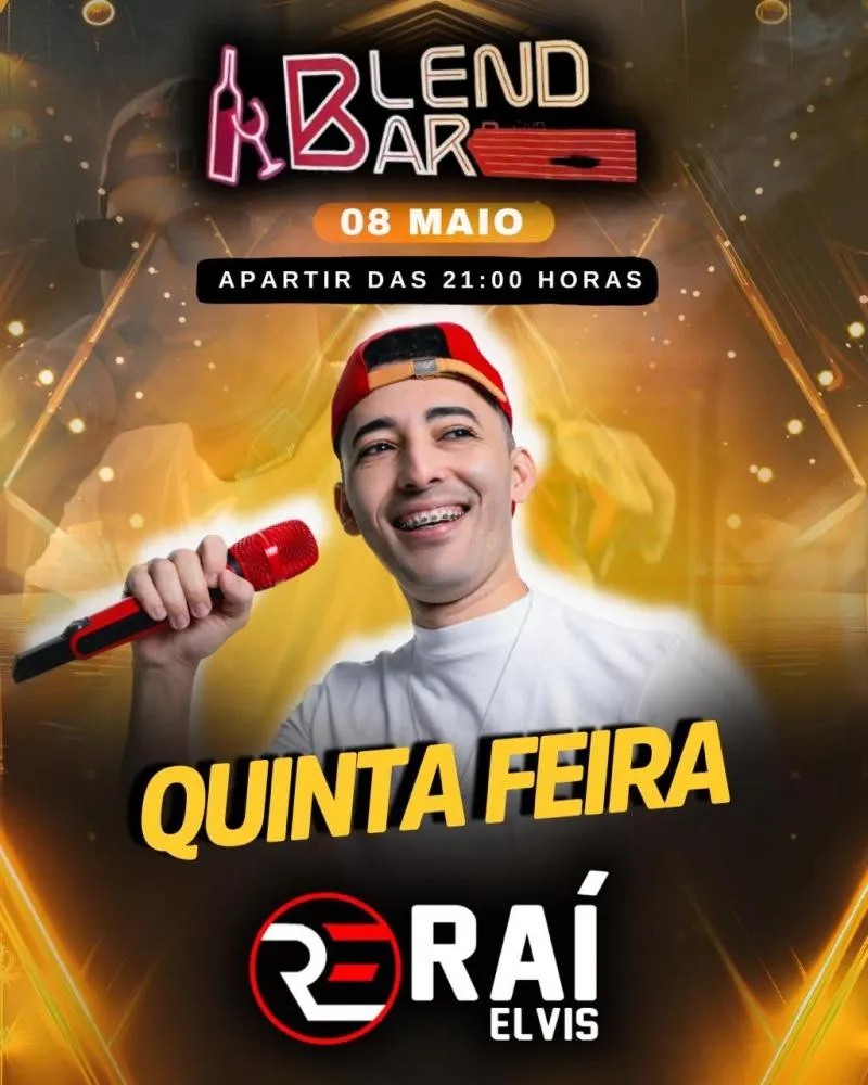 Quinta do Blend Bar com show ao vivo de Raí Elvis, não perca!
