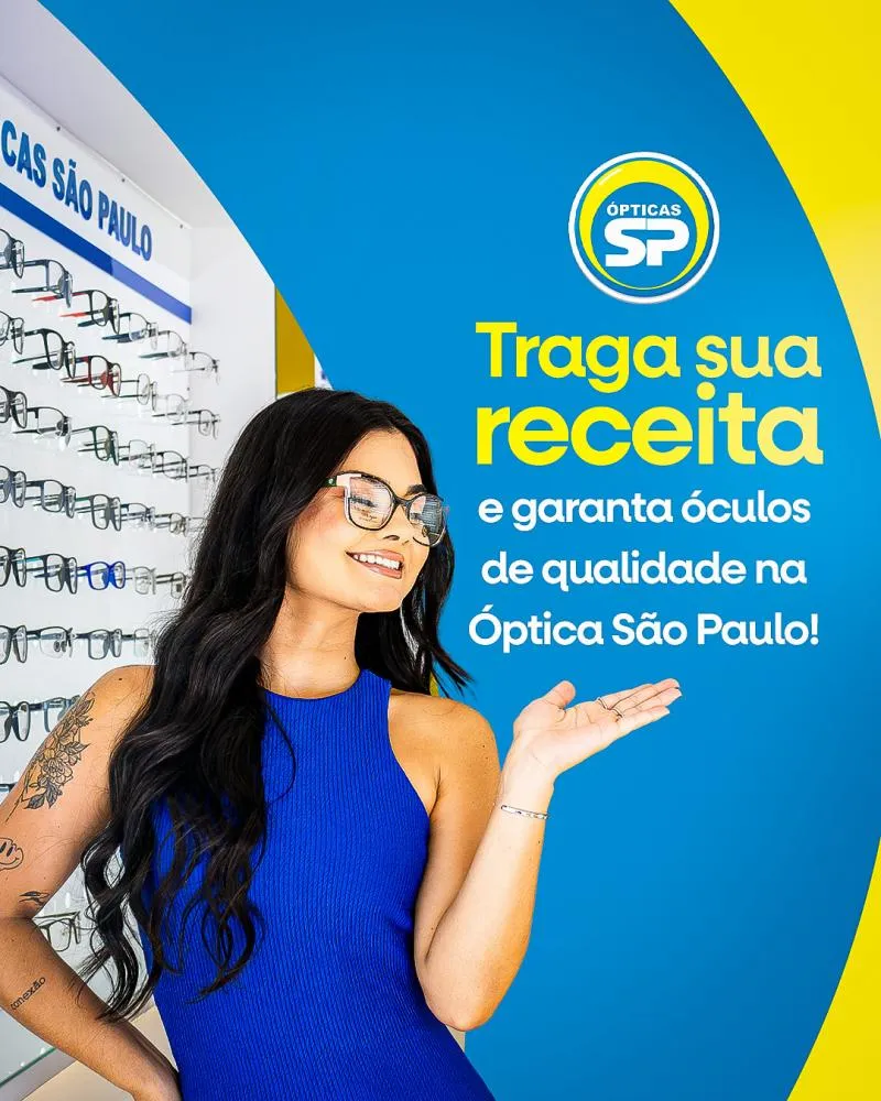 Os óculos perfeitos para cuidar da sua visão você encontra nas Ópticas São Paulo em Pedro II!